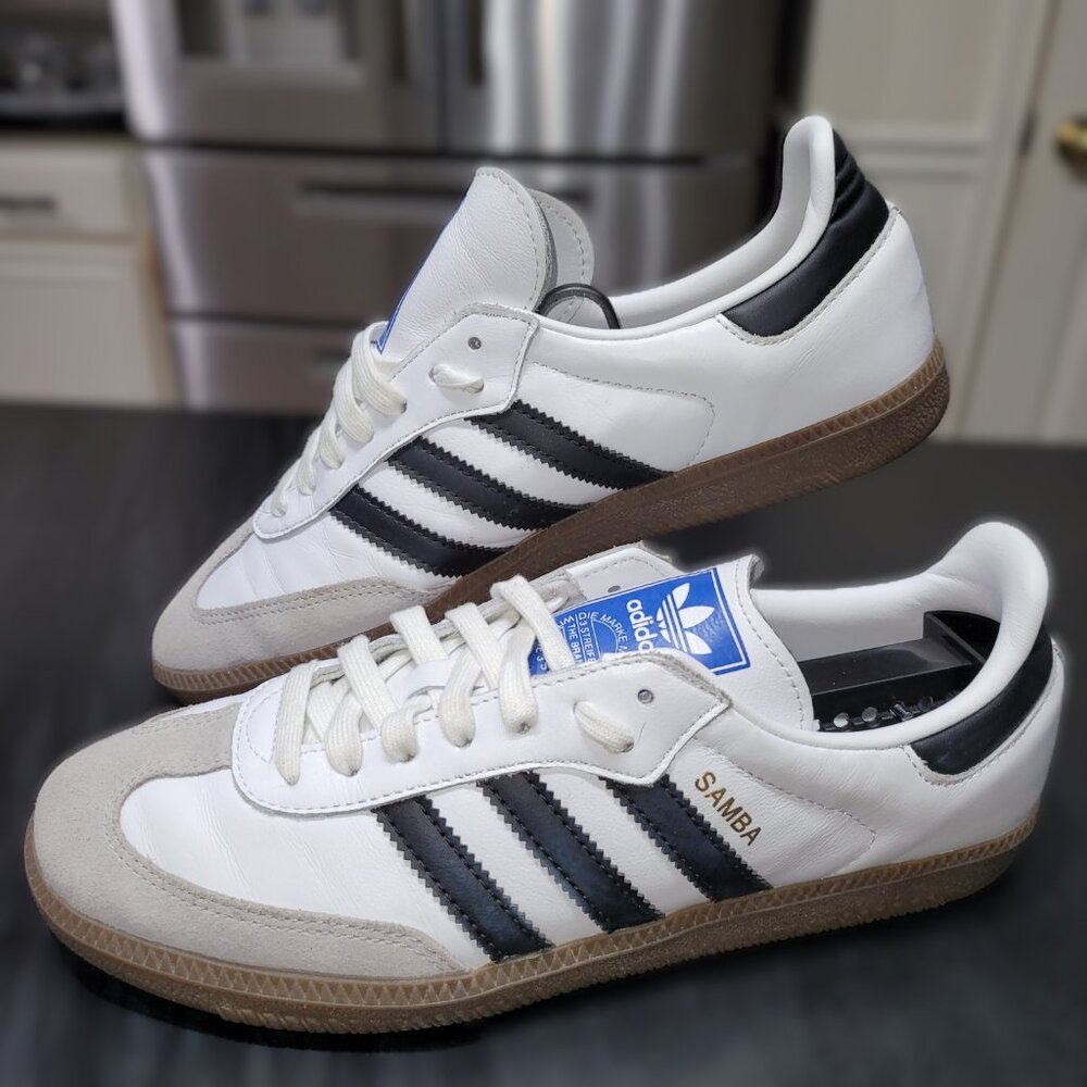 Adidas Samba Men’s Size 7 Originals OG Shoes White & Black Brown Gum B75806 - Picture 16 of 16
